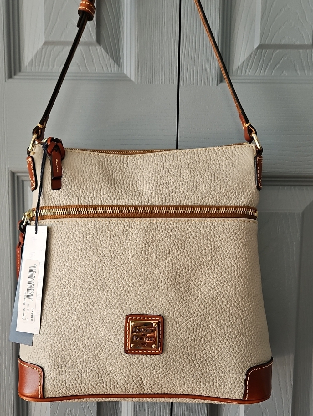 Dooney & Bourke Ecru Pebble Leather Crossbody